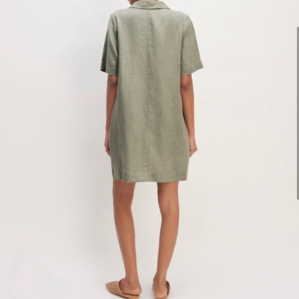 Everlane Sage Green Short Sleeve Dress - Picture 3 of 8